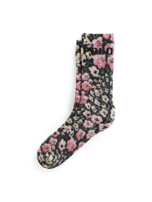 Hudson Floral Crew Socks