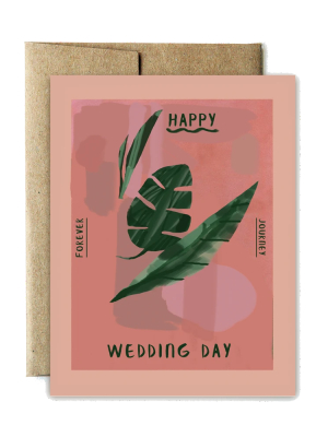 Ferme A Papier Card, Monstera Wedding