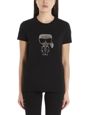 Karl Lagerfeld Sequin Embellished Crewneck T-shirt