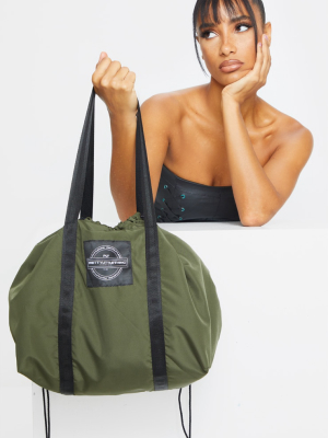 Prettylittlething Khaki Utility Tote Bag