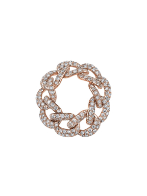 Essential Pave Link Ring - Rose Gold