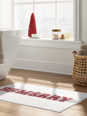 20"x30" Merry Bath Rug Red/cream - Threshold™