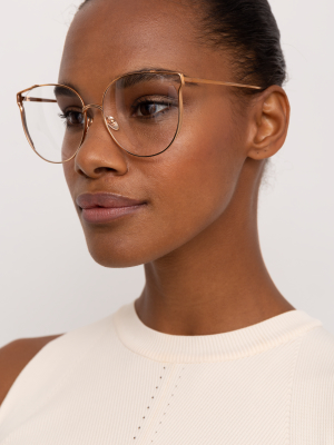 Joanna Oversized Optical Frame In White Gold