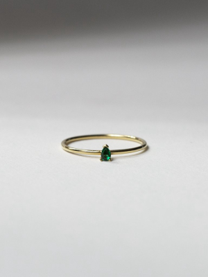 Petite Pear-cut Emerald Stacker Ring