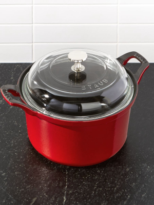 Staub ® 2.75-qt. Cherry Round Cocotte With Glass Lid