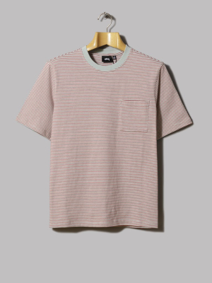 Stüssy Mini Stripe Crew Tee (sage)