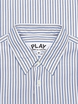 Comme Des Garcons Play Button Down - Blue/white/black