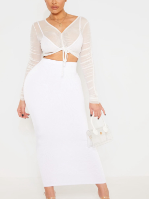 Shape White Slinky Midaxi Skirt