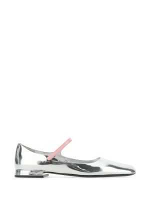 Prada Metallic Ballerina Flats