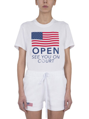 Autry Flag Print Crewneck T-shirt