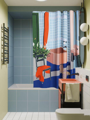 The Bathroom Artist Cotton Shower Curtain ( Waterproof ) By Sophie Probst