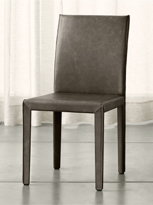 Folio Granite Grey Top-grain Leather Dining Chair