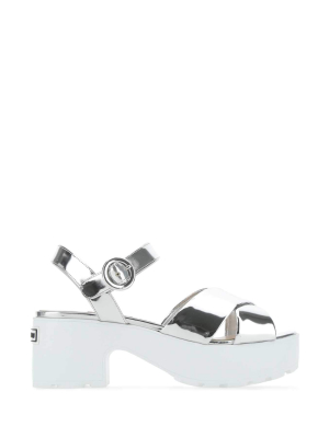 Miu Miu Crossed Strap Chunky Sole Sandals