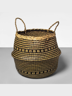 Palm Leaf Round Decorative Baskets Black - Opalhouse™