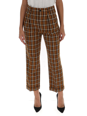 Saint Laurent Checked Cropped Trousers