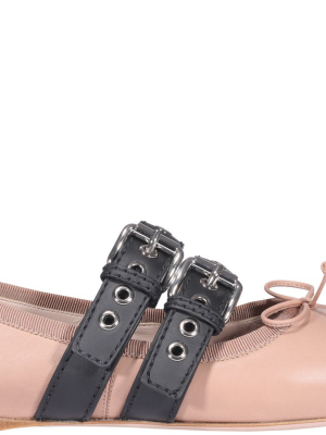 Miu Miu Buckle Detail Ballerinas