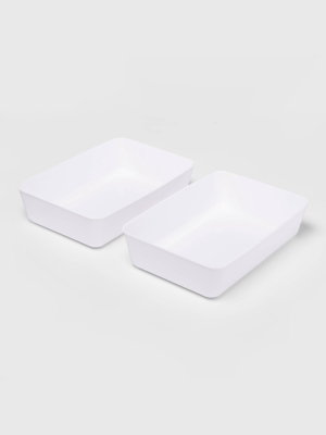 2pk Large Storage Trays White - Room Essentials™