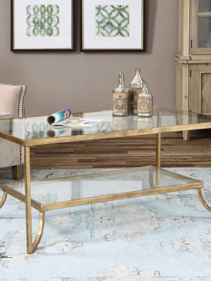 Uttermost Katina Gold Leaf Coffee Table