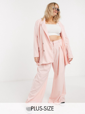 Daisy Street Plus Relaxed Wide Leg Pants With Pleat Front Two-piece