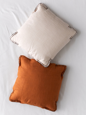 Corner Stitch Cozy Slub Throw Pillow