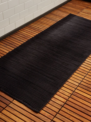 Baxter Black Cotton Bath Runner