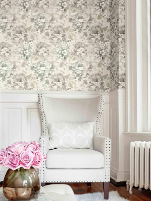 Brushstrokes Wallpaper In Gray Garden From The Nouveau Collection By Wallquest