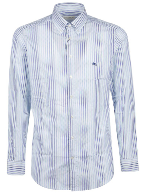 Etro Logo Embroidered Striped Shirt