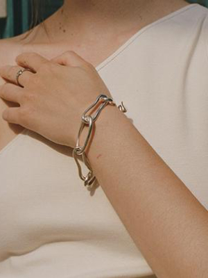Xl Roman Chain Bracelet, Silver