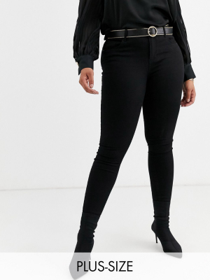 Vero Moda Curve Skinny Denim Jeans In Black