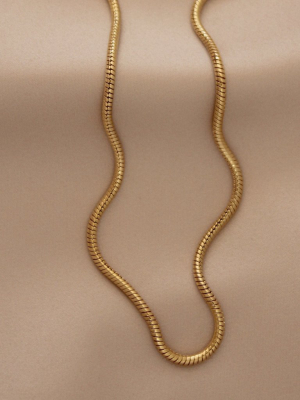 Thick Snake Chain In 14k Plated Gold