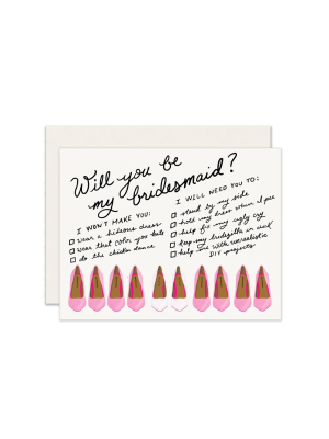 Bridesmaids Shoes Card