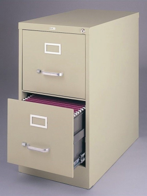 Steel 26.5 In Deep 2 Drawer Vertical Letter File Cabinet In Putty Brown-hirsh Industries