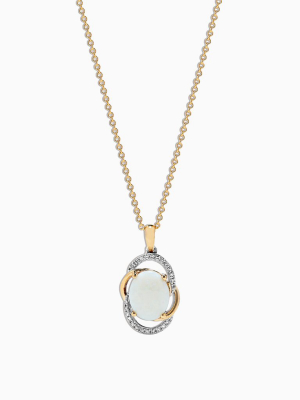 Effy Aurora 14k Two Tone Gold Opal And Diamond Pendant, 1.49 Tcw