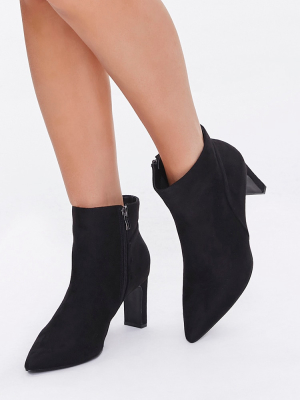 Faux Suede Block Heel Booties