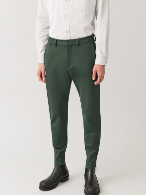 Cropped Zip-cuff Trousers