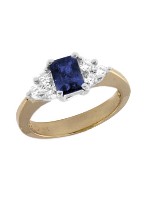 Effy Royale Bleu 14k Yellow & White Gold Blue Sapphire And Diamond Ring, 1.46 Tcw