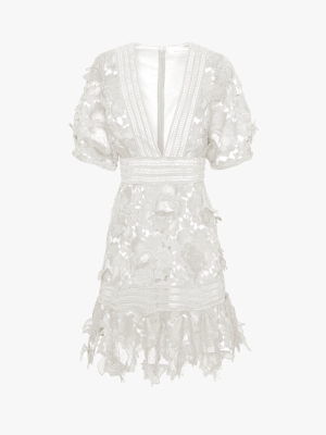Adrian Crochet Lace Short Dress