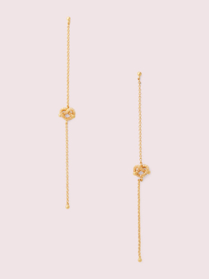 Loves Me Knot Pavé Linear Earrings