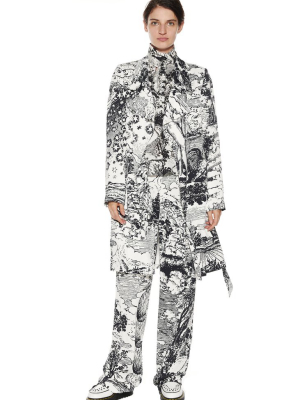 Modern Toile Relaxed Trench Coat