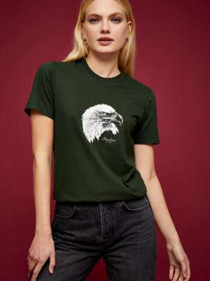 Idol Forest Green Eagle Oversized T-shirt