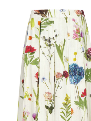 Boutique Moschino Floral Printed Pleated Skirt