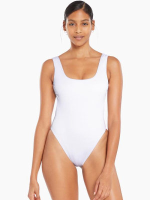 Reese Scoop Back One Piece - White Ecotex