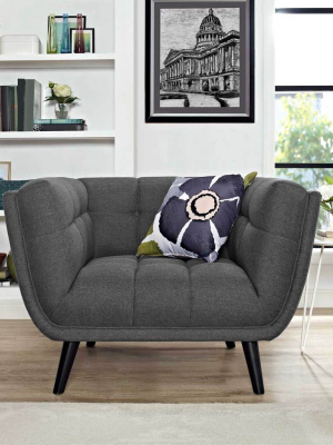 Banister Upholstered Fabric Armchair Gray