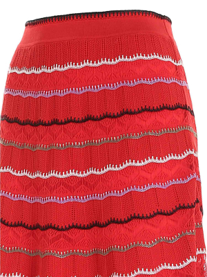 M Missoni Striped A-line Skirt