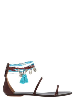 Aquazzura Ankle Charm Flat Sandals