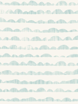 Hill & Horizon Wallpaper In Soft Blue From The Magnolia Home Vol. 3 Collection By Joanna Gaines