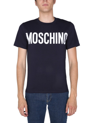 Moschino Logo Printed Crewneck T-shirt