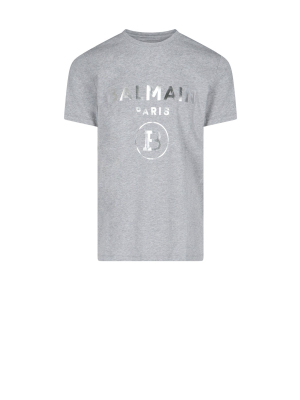 Balmain Metallic Logo Printed T-shirt