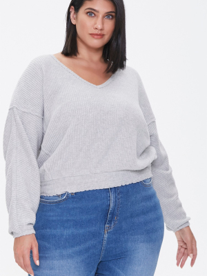 Plus Size Waffle Knit Top