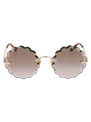 Chloé Eyewear Round Scalloped Frame Sunglasses